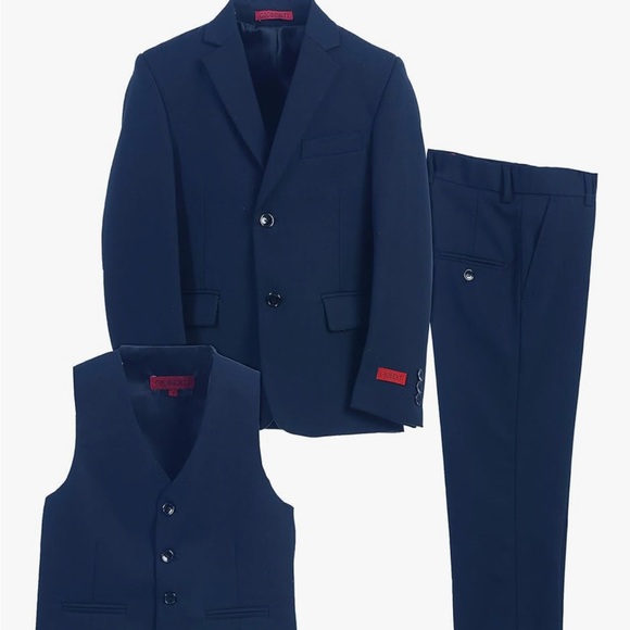 Boys 3 piece Navy suit 10-12 - Picture 3 of 16